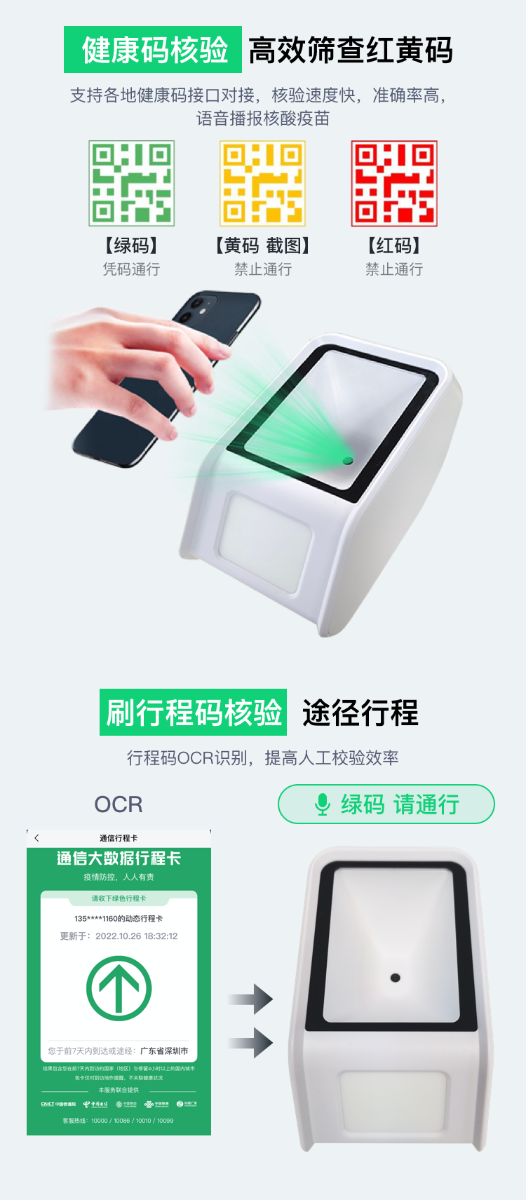 OCR健康碼行程卡核驗掃碼盒